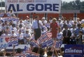 Senator Al Gore speaks in Ohio during the Clinton/Gore 1992 Buscapade campaign tour in Toledo, Ohio Royalty Free Stock Photo