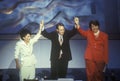 Senator Diane Feinstein and Senator Barbara Boxer at the 2000 Democratic Convention at the Staples Center, Los Angeles, CA