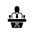 Black solid icon for Senator, conference and speaker