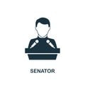 Senator icon. Monochrome style design from professions icon collection. UI. Pixel perfect simple pictogram senator icon. Web desig