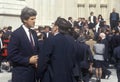 Senator John Kerry attends a memorial service for Paul Tully at the National Cathedral 1992, Washington, DC