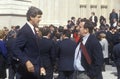 Senator John Kerry attends a memorial service for Paul Tully at the National Cathedral 1992, Washington, DC