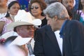 Senator John Kerry interacts with audience member of 83rd Intertribal Indian Ceremony, Gallup, NM