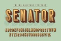 Senator trendy vintage display font design, alphabet