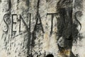 Senatus inscription in Forum Romanum, Rome, Italy (EU)