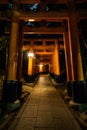 The Senbon Torii, Thousands Torii Gate, at Fushimi Inari Taisha Shinto shrine Royalty Free Stock Photo