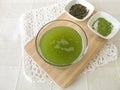 Sencha green tea with matcha Royalty Free Stock Photo