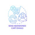 Send abandoned cart emails blue gradient concept icon Royalty Free Stock Photo