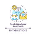 Send abandoned cart emails concept icon Royalty Free Stock Photo