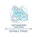 Send abandoned cart emails turquoise concept icon
