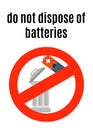 Send batteries for recycling. flat style poster