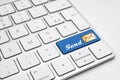 Send blue button with a mail icon on a keyboard. Royalty Free Stock Photo