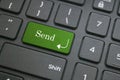 Send button on black computer keyboard Royalty Free Stock Photo