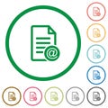 Send document as email flat icons with outlines Royalty Free Stock Photo