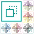 Send element to back flat color icons with quadrant frames