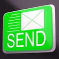 Send Envelope Shows Electronic Message Worldwide Communication