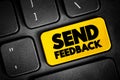 Send Feedback text button on keyboard, concept background Royalty Free Stock Photo