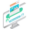 Send file information using computer icon vector Royalty Free Stock Photo
