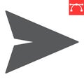 Send glyph icon, ui and button, paper plane sign vector graphics, editable stroke solid icon, eps 10.