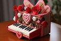 Send heartfelt wishes with a charming Valentines Day card featuring an exquisite paper piano, creating a melodious celebration of