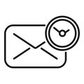 Send late mail icon outline vector. Home last work