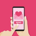 Send love sms, letter, email with mobile phone.