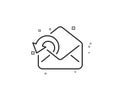 Send Mail download line icon. Sent Messages correspondence sign. Vector Royalty Free Stock Photo