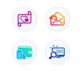 Send mail, Love letter and Payment method icons set. Search sign. Sent message, Heart, Wallet with coins. Vector Royalty Free Stock Photo