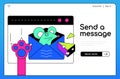 Send a message - colorful flat design style banner