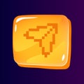 Send message glossy ui button with pixelated icon Royalty Free Stock Photo
