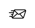 Send message icon. Sending a envelope. Speed mail. Fast email delivery symbol. Vector on isolated white background. EPS 10 Royalty Free Stock Photo