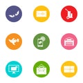 Send the message icons set, flat style Royalty Free Stock Photo