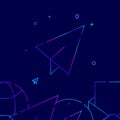 Send message, paper plane gradient line icon, vector illustration