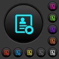 Send message to contact person dark push buttons with color icons