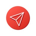 send message vector icon, share symbol red rounded button Royalty Free Stock Photo