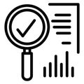 Magnifying glass like audit assess icon vector