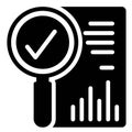 Magnifying glass like audit assess glyph icon vector illustration