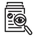 Magnifying glass like check assess icon vector