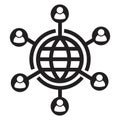 Global networking icon vector, connection symbol