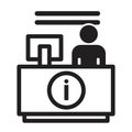 Reception desk icon, customer service vector Royalty Free Stock Photo