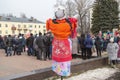 Russian straw doll. send-off of winter Russia Bryansk region March 1, 2020