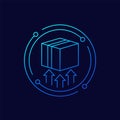 send parcel, package icon, linear design Royalty Free Stock Photo