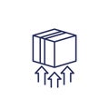 send parcel, package line icon