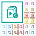 Send playlist via email flat color icons with quadrant frames