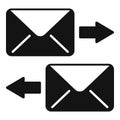 Send receive mail icon simple vector. Call contact