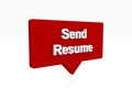 send resume speech ballon on white