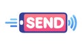 \'SEND\' Text with Animated Arrow and Wi-Fi Signal, vector design Generative AI Royalty Free Stock Photo