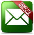 Send us message green square button Royalty Free Stock Photo