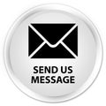 Send us message premium white round button Royalty Free Stock Photo