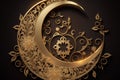 Send your warm wishes for Ramadan Kareem and Eid Mubarak with our eye-catching Crescent Islamic design. The beautiful background